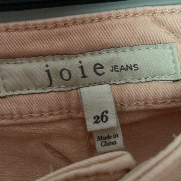 Joie Jeans In Peach With Zipper Accented Pockets. - Picture 2 of 4